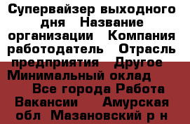 Супервайзер выходного дня › Название организации ­ Компания-работодатель › Отрасль предприятия ­ Другое › Минимальный оклад ­ 5 000 - Все города Работа » Вакансии   . Амурская обл.,Мазановский р-н